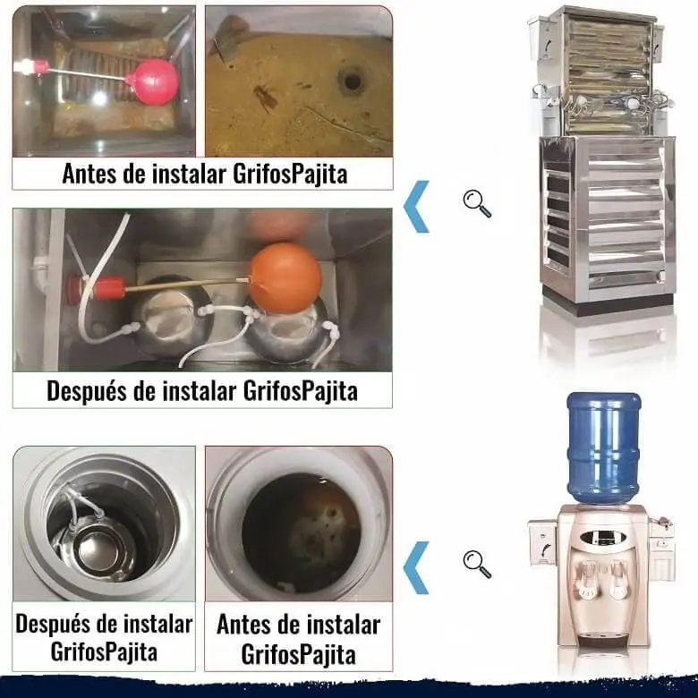 GrifosPajita con el uso de tanques de acero inoxidable sellados para agua evita que los insectos puedan entrar en la fuente - ExportSet